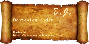 Dobrovics Judit névjegykártya